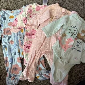 Gerber Pink and Blue Floral Kids Pajama Set